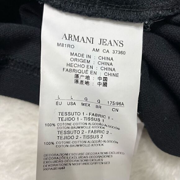 Armani Jeans AJ Mens Small or Womens Large Black Short Sleeve Polo Shirt - Picture 7 of 7